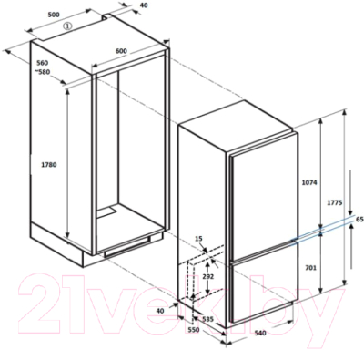 Изображение товара Встраиваемый холодильник Samsung BRB260087WW