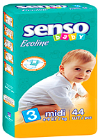 Подгузники детские Senso Baby Ecoline Midi 3 (44шт) - 