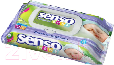 Влажные салфетки детские Senso Baby С клапаном (72шт)
