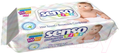 Влажные салфетки детские Senso Baby С клапаном (120шт)