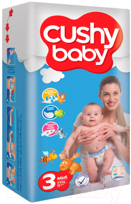 Подгузники детские Cushy Baby Midi (11шт)