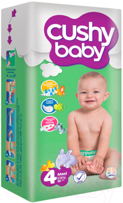Подгузники детские Cushy Baby Maxi (10шт)
