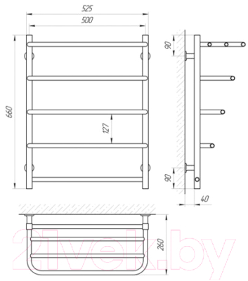 

Полотенцесушитель электрический Laris, Стандарт ЧК П5 500x660