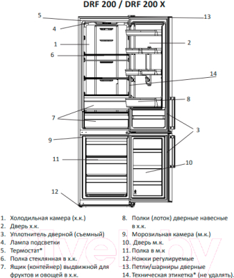 Холодильник с морозильником Nordfrost DRF 200 X