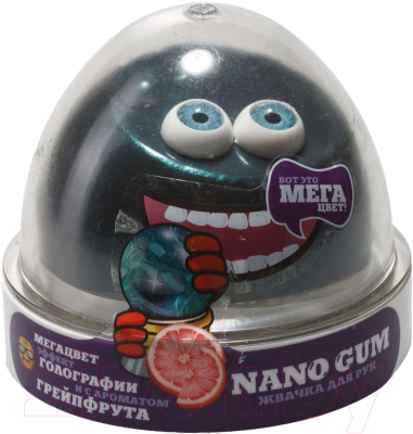 Слайм NanoGum Жвачка для рук Эффект голографии / NG5024GG (с ароматом грейпфрута)