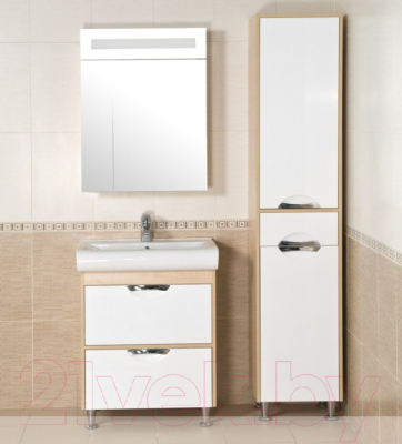 Шкаф с зеркалом для ванной Аква Родос Ника 60 / HC0000022 (с подсветкой)