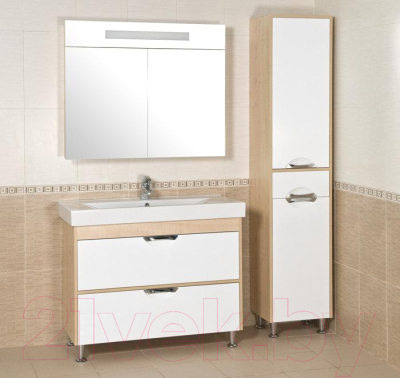 Шкаф с зеркалом для ванной Аква Родос Ника 95 / HC0000024 (с подсветкой)