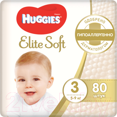 Подгузники детские Huggies Elite Soft 3 Mega (80шт)