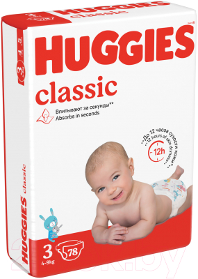 Подгузники детские Huggies Classic 3 Mega (78шт)