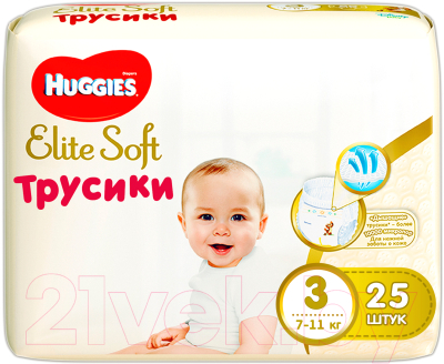Подгузники-трусики детские Huggies Elite Soft 3 (25шт)