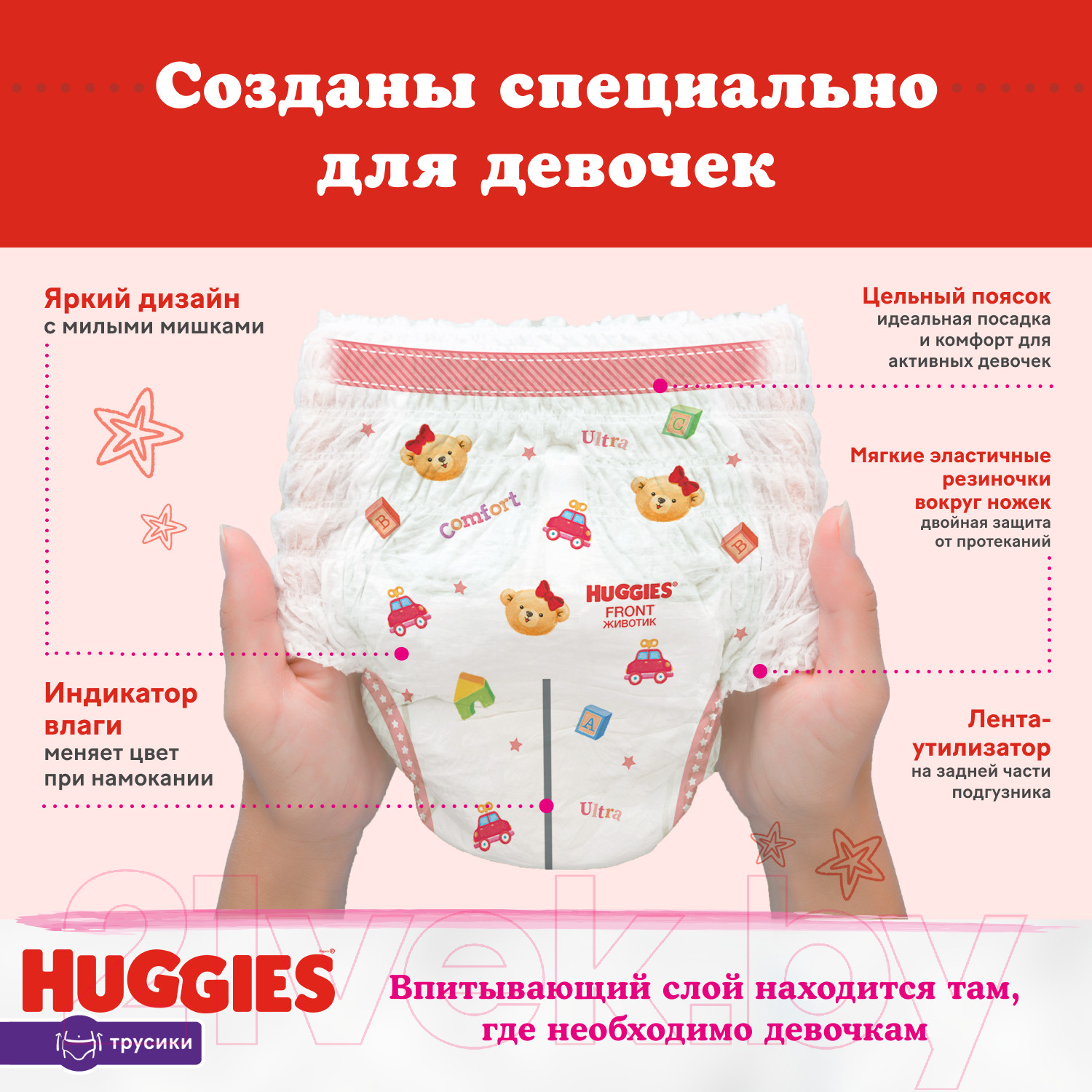 Подгузники-трусики детские Huggies 5 Disney Girl Box (96шт)