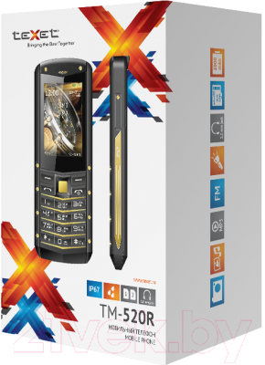 Мобильный телефон Texet TM-520R (черный/золото)