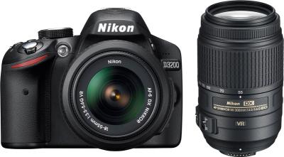 Зеркальный фотоаппарат Nikon D3200 (Kit 18-55mm VR + 55-300mm VR) - общий вид