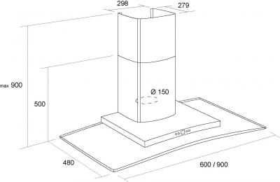 Вытяжка купольная Pyramida НЕЕ 91 (B-900) - схема