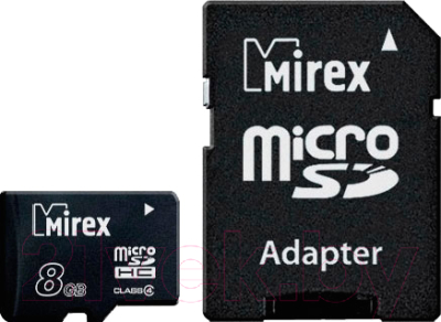 Карта памяти Mirex microSDHC (Class 4) 8GB (13613-ADTMSD08)