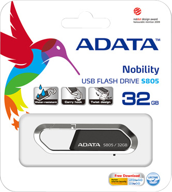 Usb flash накопитель A-data Sport S805 32GB (AS805-32G-RGY) (Gray) - коробка