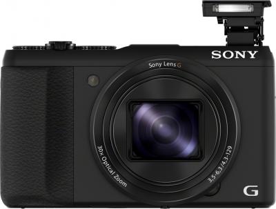 Компактный фотоаппарат Sony Cyber-shot DSC-HX50 (черный) - фронтальный вид