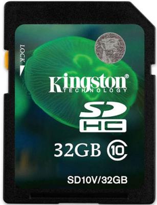 Карта памяти Kingston SDHC (Class 10) 32GB (SD10V/32GB) - общий вид