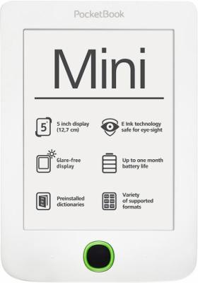Электронная книга PocketBook Mini 515 (белый) - фронтальный вид 