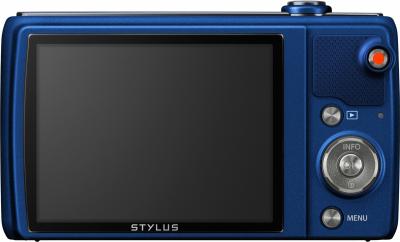 Компактный фотоаппарат Olympus VR-370 (синий) - вид сзади