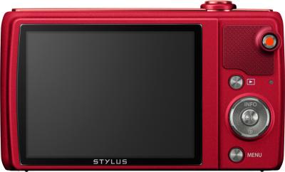 Компактный фотоаппарат Olympus VR-370 (красный) - вид сзади