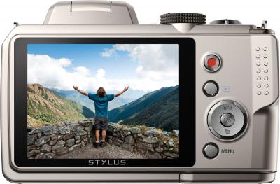 Компактный фотоаппарат Olympus SP-820UZ (Silver) - вид сзади
