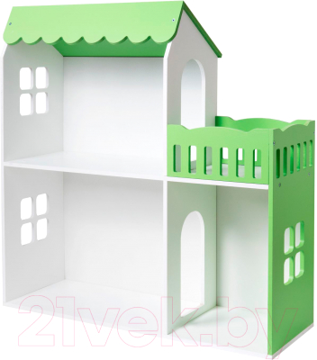 Кукольный домик Столики Детям Два этажа с балконом ДК-2С (салатовый)
