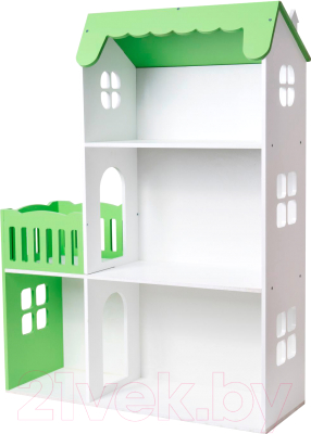 Кукольный домик Столики Детям Три этажа с балконом ДК-3С (салатовый)
