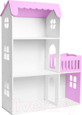 Кукольный домик Столики Детям Три этажа с балконом ДК-3Ф (сиреневый)