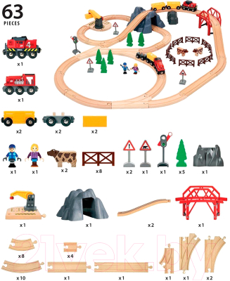 Железная дорога игрушечная Brio Сельская местность и грузовой поезд 33934