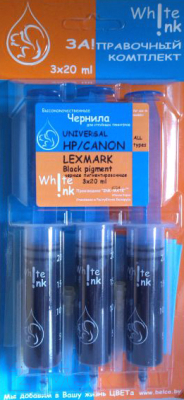 Заправочный комплект White Ink Universal HP/Canon/Lexmark (черный пигментированный)