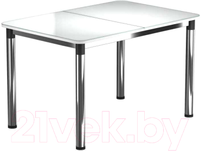 Обеденный стол Васанти Плюс Классик 110/158x70/ОХ (хром/белый)