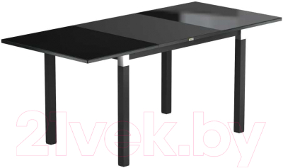 Обеденный стол Васанти Плюс Люкс 120/178x80/ОЧ (черный/черный)