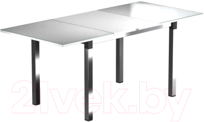 Обеденный стол Васанти Плюс Люкс 110/158x70/ОХ (хром/белый)
