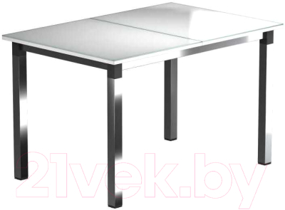 Обеденный стол Васанти Плюс Люкс 110/158x70/ОХ (хром/белый)
