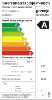 Электрический духовой шкаф Gorenje BO635E11W