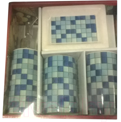 Набор аксессуаров для ванной Podari Blue Mosaic 4