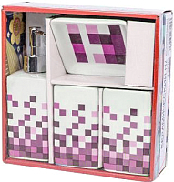 Набор аксессуаров для ванной Podari Mosaic Design 4 (розовый) - 