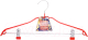 Металлическая вешалка-плечики Podari JMR 002 с клипсами (красный) - 