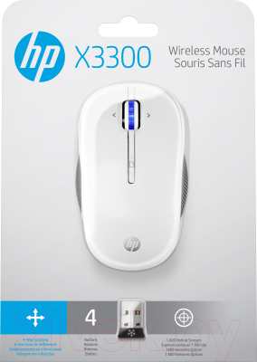 Мышь HP X3300 (H4N94AA) (белый)