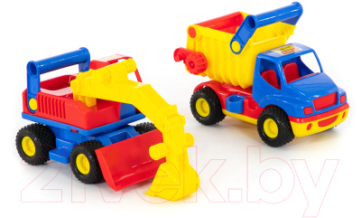 Набор игрушечной техники Полесье КонсТрак с экскаватором колесным / 40855 (в коробке)