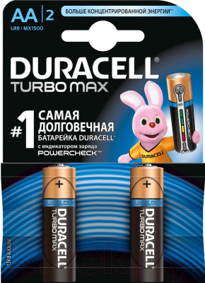 Комплект батареек Duracell Turbo Max AA 1.5V LR6 Тачки (2шт)