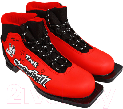 Ботинки для беговых лыж TREK Snowball (красный/черный, р-р 31)