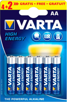 Комплект батареек Varta High E AA BLI 6 (4+2)