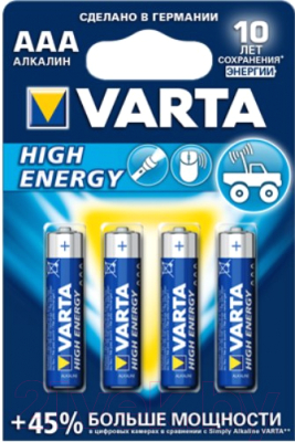 Комплект батареек Varta High Energy AAA BLI 4