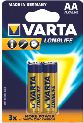 Комплект батареек Varta Longlife AA BLI 2
