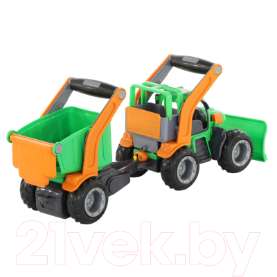 Трактор игрушечный Полесье с полуприцепом ГрипТрак / 48400 (в сеточке)