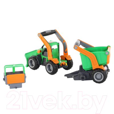 Трактор игрушечный Полесье с полуприцепом ГрипТрак / 48400 (в сеточке)