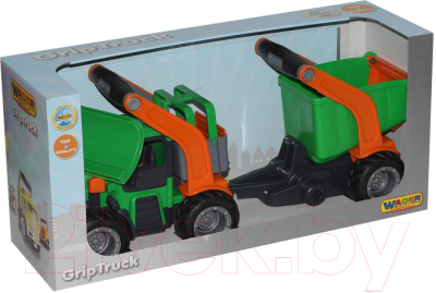 Трактор игрушечный Полесье с полуприцепом ГрипТрак / 37381 (в коробке)