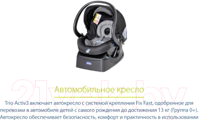 Изображение товара Детская универсальная коляска Chicco Trio Activ3 Kit Car (Blue)